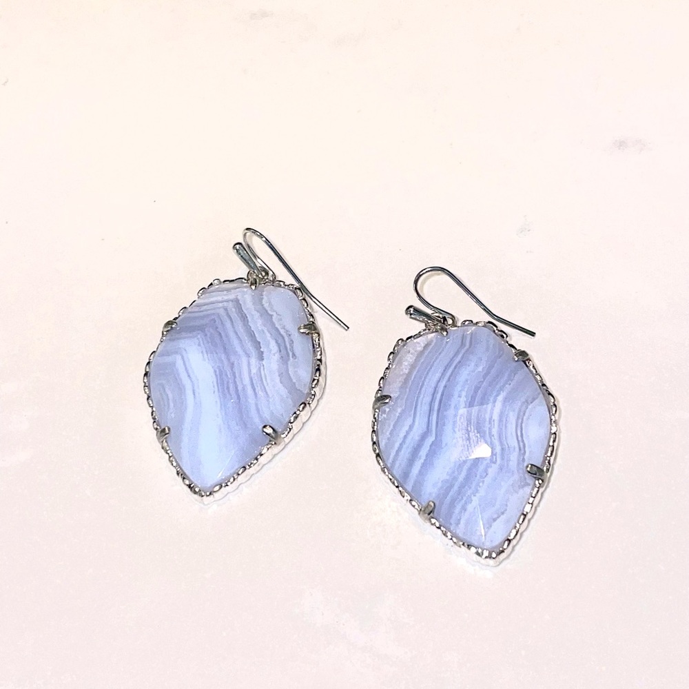 Kendra Scott - Corley Drop Earrings in Blue Lace Agate